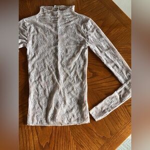 Free People Sheer Embroidered Long-Sleeve Top in Light Pink